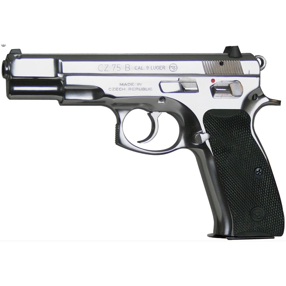 Cz Usa Cz 75b Polished Stainless Steel 9mm 4 6 16 1 Da Sa Pistol Deguns