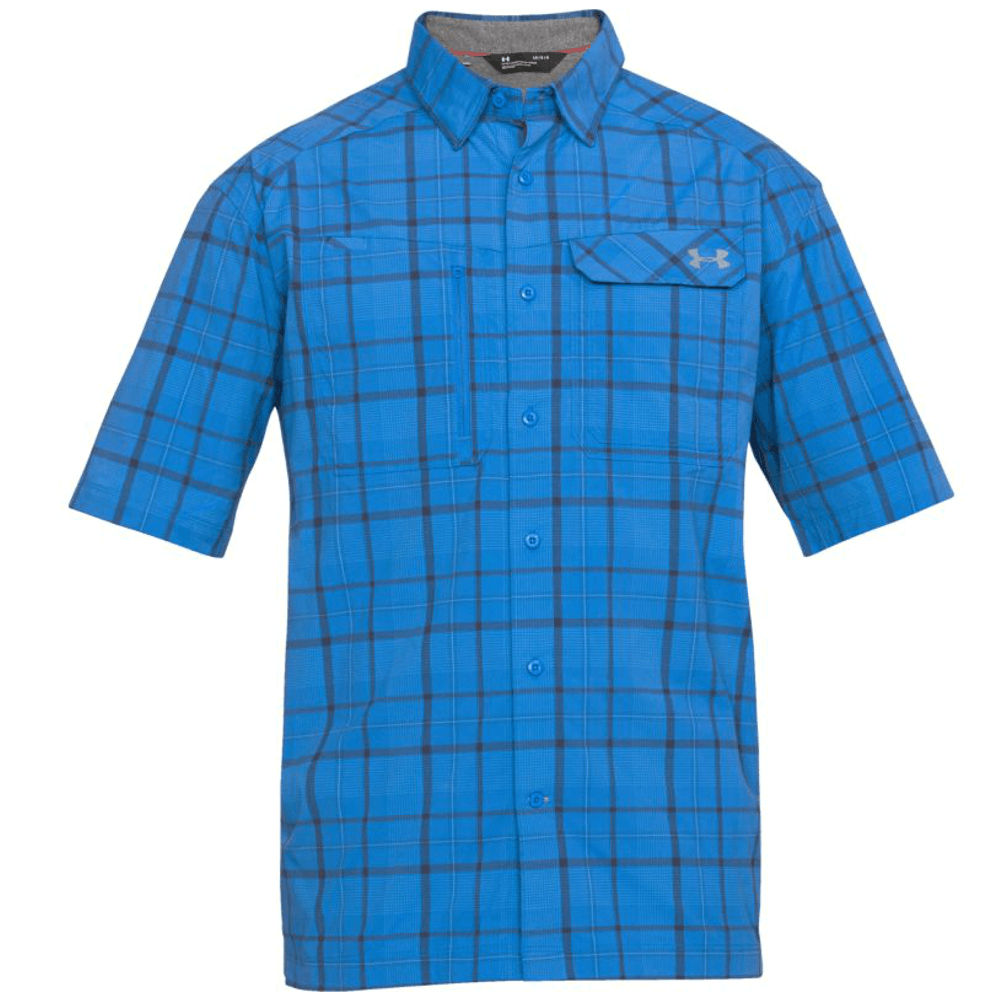 under armour men's fish hunter plaid short sleeve