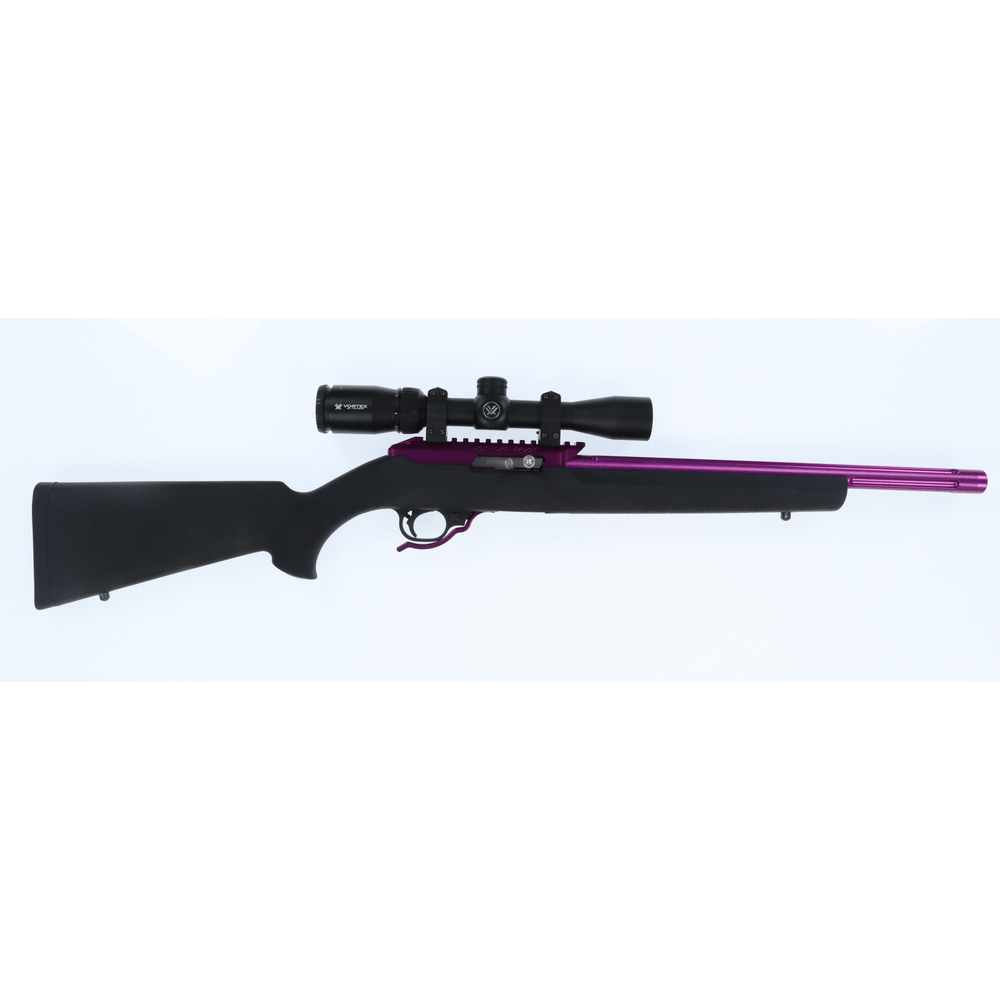 Tactical Solutions X Ring 22 Lr Rifle With Hogue Stock Purple Barrel And Vortex Crossfire Ii 2 7x32 Scope Xring22scopepurple